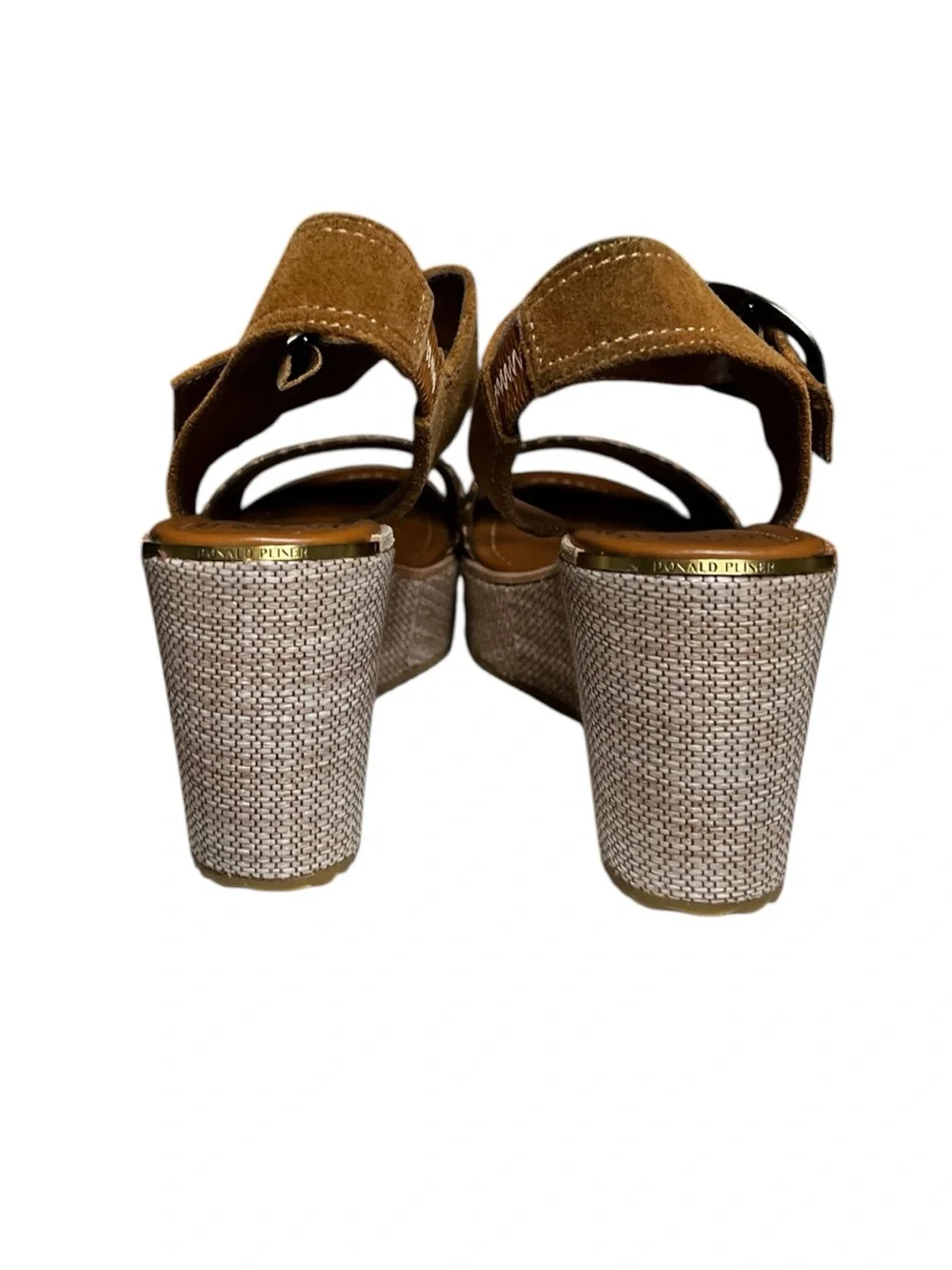 🌻NEW w/box Donald Pliner Imani Wedge Sandal Leather Platform Buckle Comfort 8.5